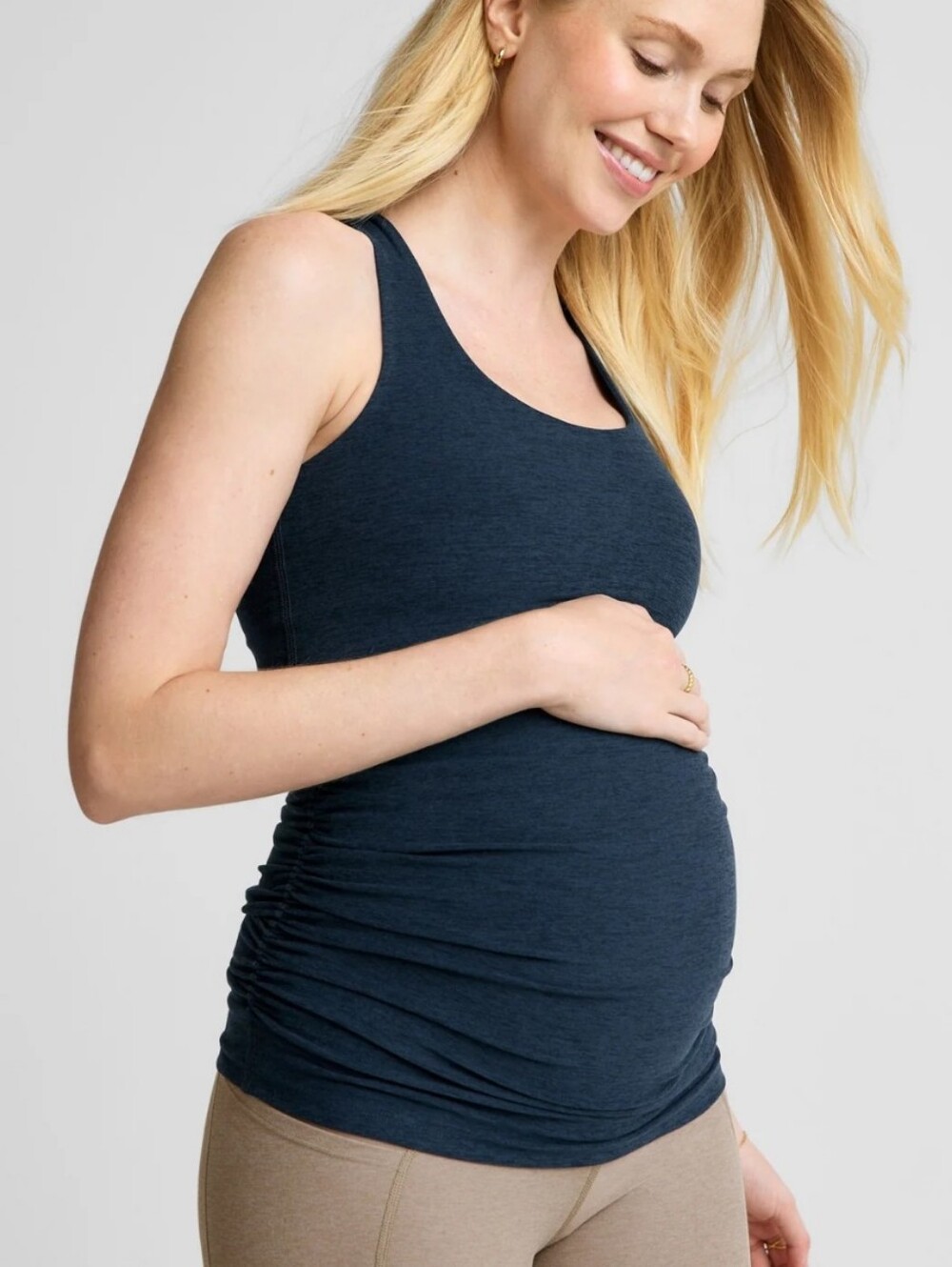 Beyond Yoga Beyond The Bump Spacedye Bases Covered Maternity Tank Top Navy XL